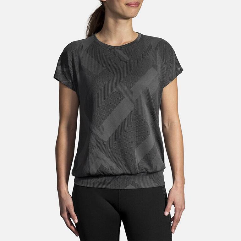 Brooks Array Women's Short Sleeve Running Shirt - Grey (30428-IJSL)